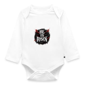 he is risen  - Baby Bio-Langarm-Body - Weiß - Vorne