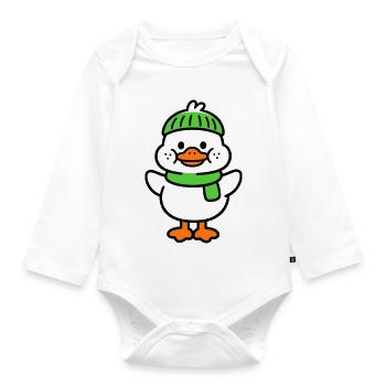 Entchen - Baby Bio-Langarm-Body - Weiß - Vorne