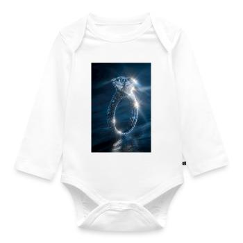 Diamond Ring Gleam - Organic Longsleeve Baby Bodysuit - white - Front