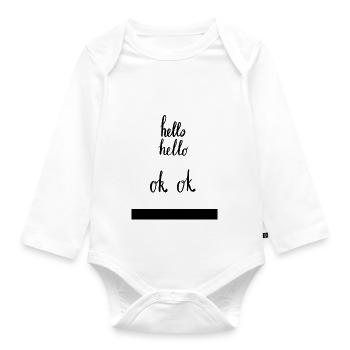 Hello Hello - Organic Longsleeve Baby Bodysuit - white - Front