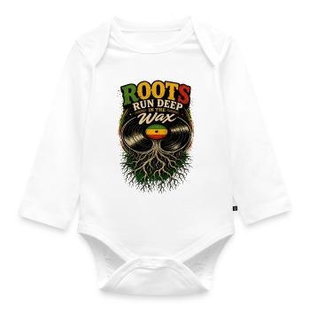 Roots run deep in the wax - Organic Longsleeve Baby Bodysuit - white - Front