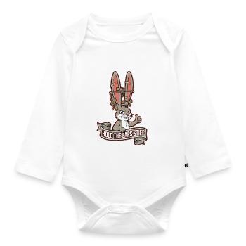 Hold the ears stiff - Lustiges Denglisch Spruch - Organic Longsleeve Baby Bodysuit - white - Front