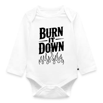Brenn es nieder - Baby Bio-Langarm-Body - Weiß - Vorne
