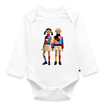 Kiki and Mimo - Organic Longsleeve Baby Bodysuit - white - Front