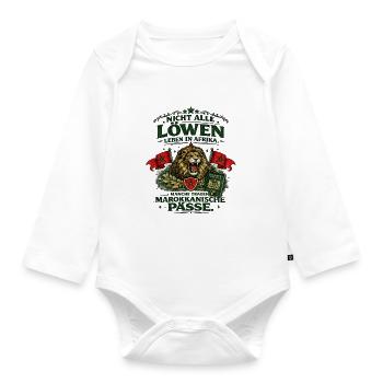 Löwe und marokkanische Pässe - Baby Bio-Langarm-Body - Weiß - Vorne