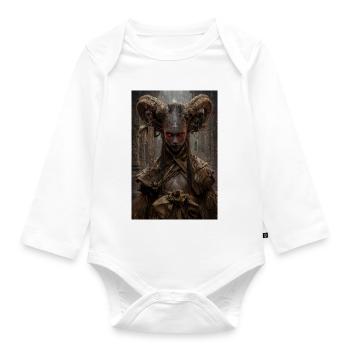 Crimson Horned Wraith Ritual - Organic Longsleeve Baby Bodysuit - white - Front