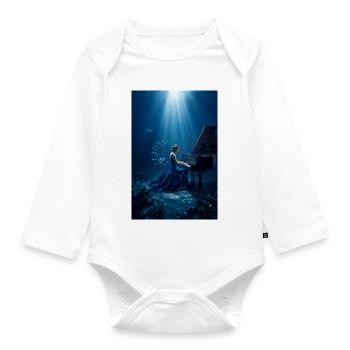 Underwater Piano Serenade - Organic Longsleeve Baby Bodysuit - white - Front