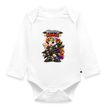 Guitare arc-en-ciel Unicorn Heavy Metal - Body Bébé bio manches longues - blanc - Devant