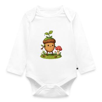 Forest Scion Acorn Hero - Organic Longsleeve Baby Bodysuit - white - Front
