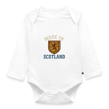 Made in Scotland Crest Tee - Baby Bio-Langarm-Body - Weiß - Vorne