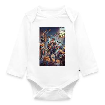 Kitchen Chaos: Frantic Homemaker - Organic Longsleeve Baby Bodysuit - white - Front