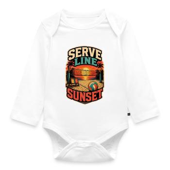 SERVE LINE SUNSET - Organic Longsleeve Baby Bodysuit - white - Front