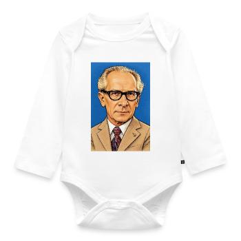 Erich Honecker Caricature (Poster Format) - Organic Longsleeve Baby Bodysuit - white - Front