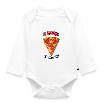 Pizza the Action - Organic Longsleeve Baby Bodysuit - white - Front