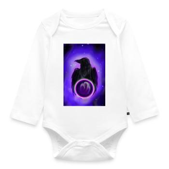 Rabe im Neon Orb - Baby Bio-Langarm-Body - Weiß - Vorne