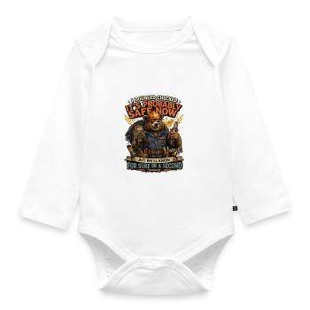 I Double Checked It's Probably Safe - Organic Longsleeve Baby Bodysuit - white - Front