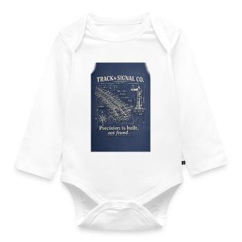 Railway Technology Blueprint Precision - Organic Longsleeve Baby Bodysuit - white - Front