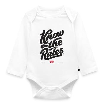 Know the Rules - Baby Bio-Langarm-Body - Weiß - Vorne