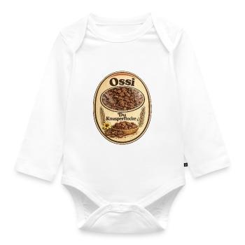Ossi Knusperflocken Label - Baby Bio-Langarm-Body - Weiß - Vorne