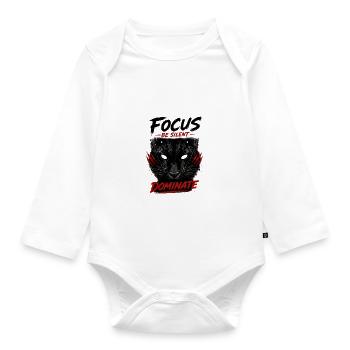Schwarzer Panther Be Silent Dominate - Organic Longsleeve Baby Bodysuit - white - Front