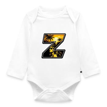 Sunset Vibe Zoopy - Organic Longsleeve Baby Bodysuit - white - Front