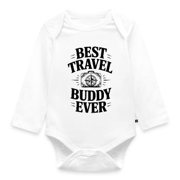 Bester Reisepartner aller Zeiten - Baby Bio-Langarm-Body - Weiß - Vorne