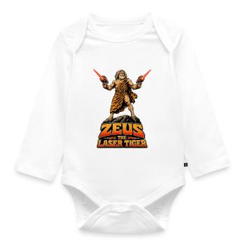 Zeus - The Laser - Tiger (Action vs. Myth) - Organic Longsleeve Baby Bodysuit - white - Front