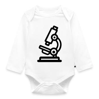 Mikroskop - Baby Bio-Langarm-Body - Weiß - Vorne