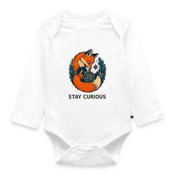 Waldfuchs Kompass der Neugier - Baby Bio-Langarm-Body - Weiß - Vorne