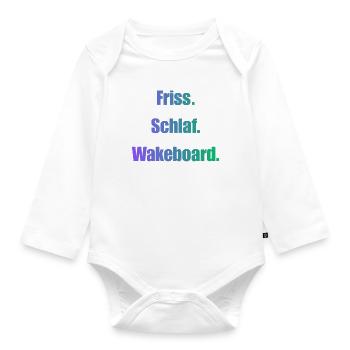 Friss Schlaf Wakeboard - Baby Bio-Langarm-Body - Weiß - Vorne