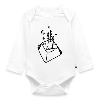 ESC Nature | Geek-Camping - Baby Bio-Langarm-Body - Weiß - Vorne