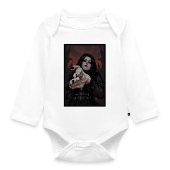 Gothic Pose: Verführerische Dunkelheit - Baby Bio-Langarm-Body - Weiß - Vorne