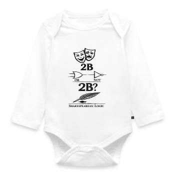 2B OR NOT 2B Logic Gate Mashup - Organic Longsleeve Baby Bodysuit - white - Front