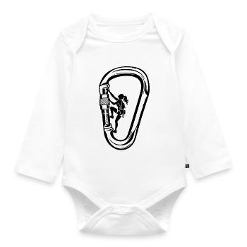 Klettern Karabiner Mädchen Frauen - Baby Bio-Langarm-Body - Weiß - Vorne
