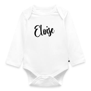 First name Eloise - Organic Longsleeve Baby Bodysuit - white - Front