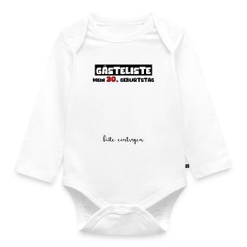 Gästebuch Mein 30. Geburtstag Bitte Eintragen Gast - Baby Bio-Langarm-Body - Weiß - Vorne
