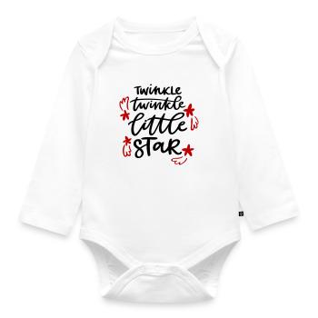 Twinkle little Star Funkel kleiner Stern Baby Kind - Baby Bio-Langarm-Body - Weiß - Vorne
