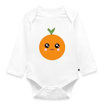 Kawaii Oranges Kawaii Fruits Kawaii Fruit - Body Bébé bio manches longues - blanc - Devant