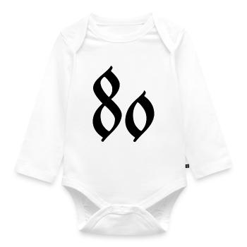 80. 80 JAHRE. 80. JAHRESTAG. 80-JÄHRIGES JUBILÄUM. - Baby Bio-Langarm-Body - Weiß - Vorne