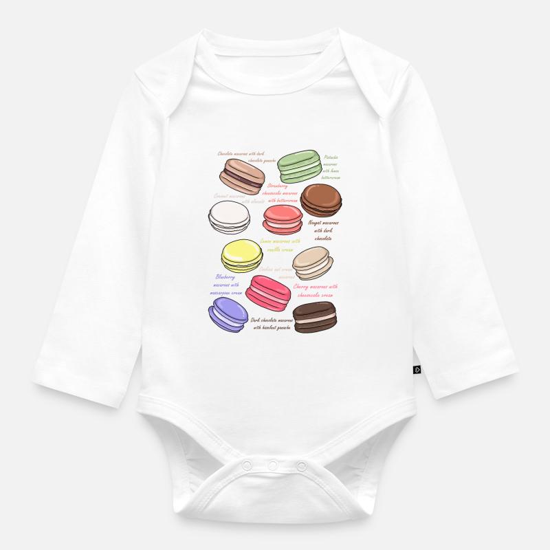 süße Macarons Bäckerei - Baby Bio-Langarm-Body - Weiß