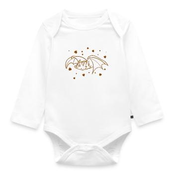 Halloween - Fledermaus Vampir Grusel - Baby Bio-Langarm-Body - Weiß - Vorne