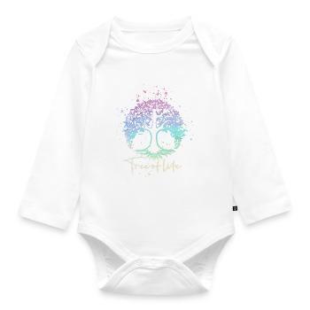 ,lebensbaum,baum,baum des lebens,pastell - Baby Bio-Langarm-Body - Weiß - Vorne