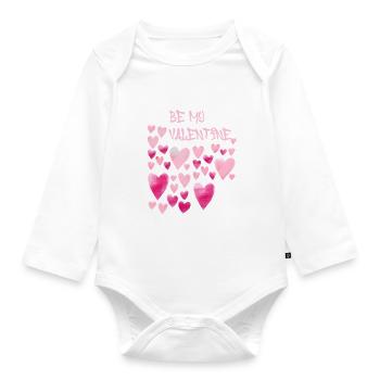 love,love,cloud,hearts,heart,valentine - Organic Longsleeve Baby Bodysuit - white - Front