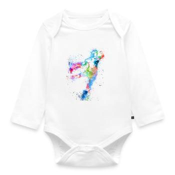 Handball, handballer, Beachhandball,aquarell - Baby Bio-Langarm-Body - Weiß - Vorne