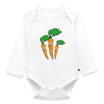 Carotte,Carottes,Famille,Famille des carottes,Légumes - Body Bébé bio manches longues - blanc - Devant