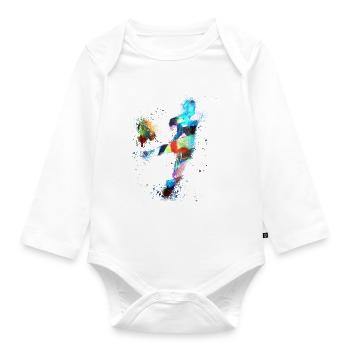 Handball, handballer, Beachhandball,Graffiti - Baby Bio-Langarm-Body - Weiß - Vorne