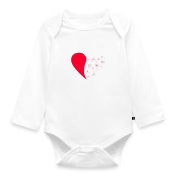 Sign language Sign heart - Organic Longsleeve Baby Bodysuit - white - Front