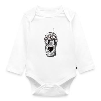 Lait frappé Emocore - Body Bébé bio manches longues - blanc - Devant