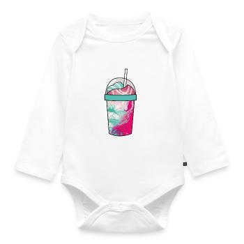 Milkshake Space - Organic Longsleeve Baby Bodysuit - white - Front