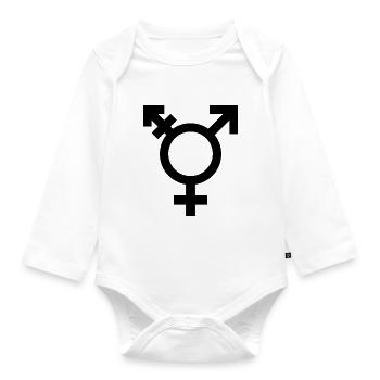 Transgender - Baby Bio-Langarm-Body - Weiß - Vorne